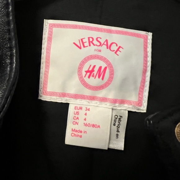 Versace For H&M leather studded Jacket, Size 4 - Picture 10 of 11
